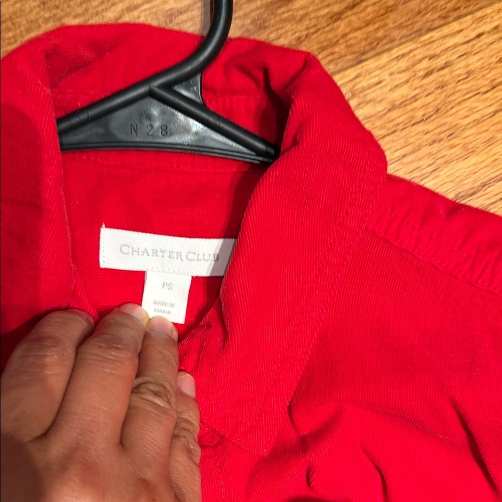 Charter Club Vibrant Red Collared Shirt - Picture 3 of 8